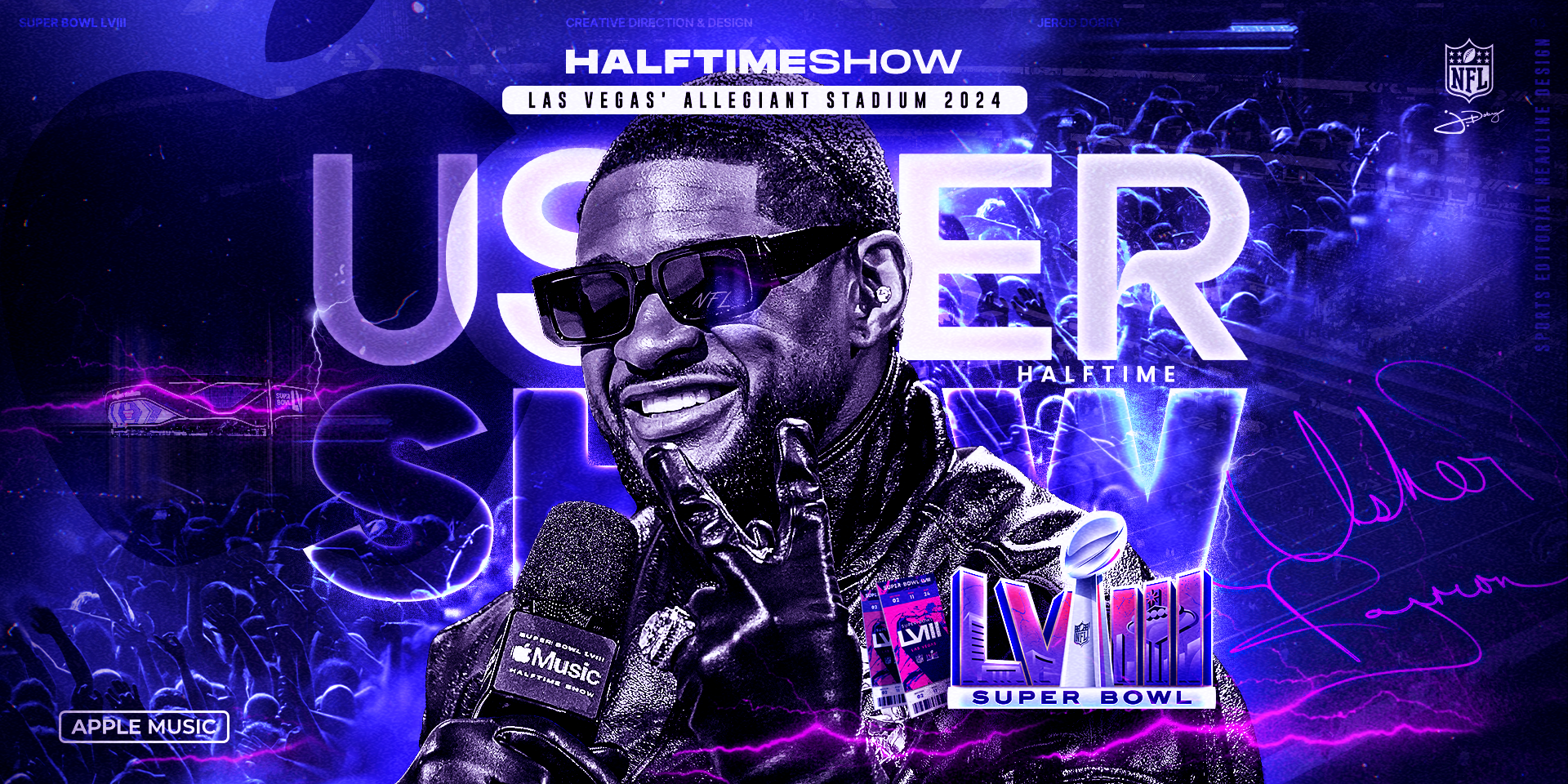 NFL Sports Editorial Design // Headline Graphics // Super Bowl LVIII // Consumer Sport // Jerod Dobry